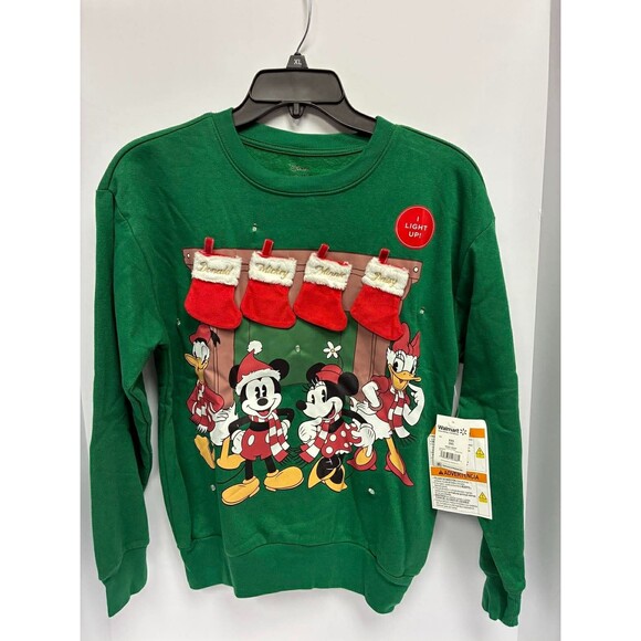 Disney Tops - DISNEY CHRISTMAS MICKEY, MINNIE, DONALD & DAISY LIGHT UP SWEATSHIRT, SZ XXS(0-2)